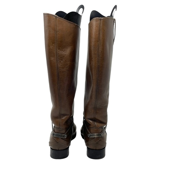 Frye Lindsay Brown Knee High Equestrian Boot #76976 Slim Leather Strap Size 7.5 - Picture 4 of 11